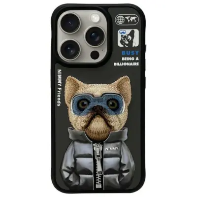 Nimmy iPhone 15 Pro Max Mobilskal Cool&Cute 2.0 Dog - Svart