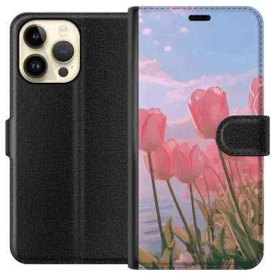 Plånboksfodral till Apple iPhone 15 Pro Max med Rosa Tulpaner
