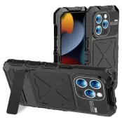 R-JUST iPhone 15 Pro Max Skal Silikon+Metal Anti-drop Svart