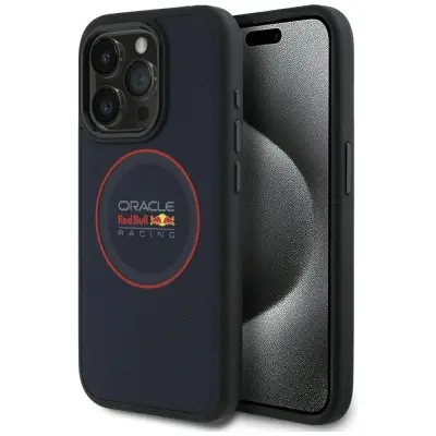Red Bull iPhone 15 Pro Max Mobilskal MagSafe Leather Red Ring