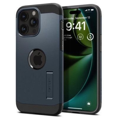 Spigen iPhone 15 Pro Max Mobilskal Magsafe Tough Armor - Metal Slate