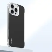 SULADA Mobilskal till iPhone 15 Pro Max Frameless PU + PC Bakside Svart