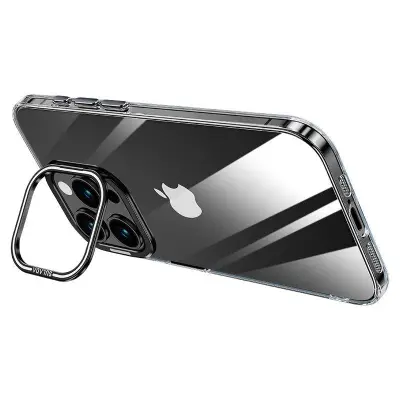 SULADA iPhone 15 Pro Max Mobilskal Klara TPU+PC Stöd Svart