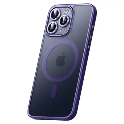 SULADA iPhone 15 Pro Max Skal MagSafe Anti-fall Mörklila