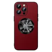 SULADA Mobilskal till iPhone 15 Pro Max Microfiber Läder+TPU Röd