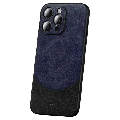 SULADA Magnetic Series iPhone 15 Pro Max Mobilskal Läder Blå