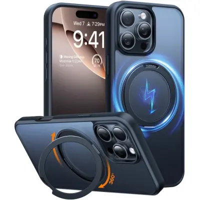 Torras iPhone 15 Pro Max Mobilskal Magsafe Kickstand - Svart