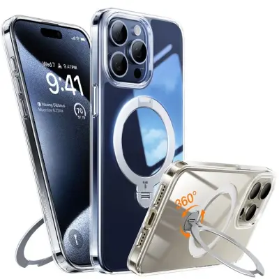Torras iPhone 15 Pro Max Mobilskal Magsafe Ringhållare - Transparent