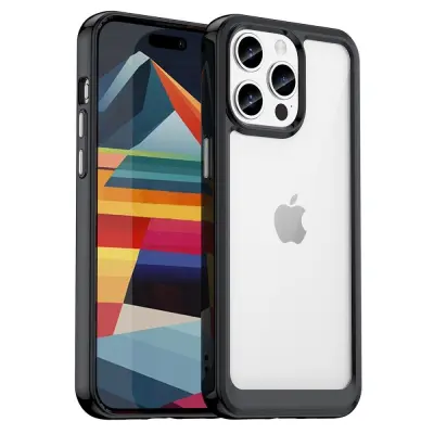 Trolsk Clear Protective Case (iPhone 15 Pro Max) - Svart/transparent