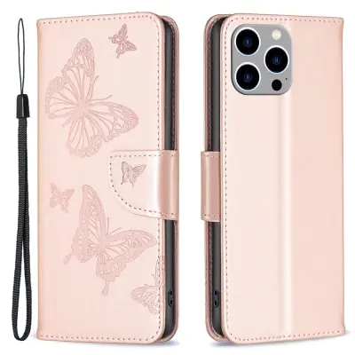 Trolsk Imprint Butterflies Wallet (iPhone 15 Pro Max) - Rosa