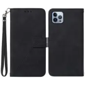 Trolsk Imprint Wallet with Strap (iPhone 15 Pro Max) - Svart
