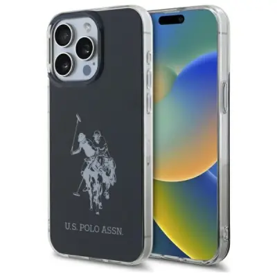 US Polo iPhone 15 Pro Max Mobilskal Shiny Big Logo - Svart