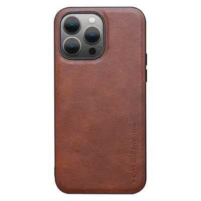 X-LEVEL Bojue-3 iPhone 15 Pro Max Mobilskal i PU Läder - Brun