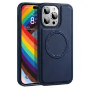 X-LEVEL Mobilskal till iPhone 15 Pro Max PU Läder Blå