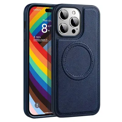 X-LEVEL iPhone 15 Pro Max Mobilskal PU Läder Blå