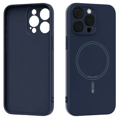 ABEEL iPhone 15 Pro Mobilskal MagSafe Liquid Silicone Blå