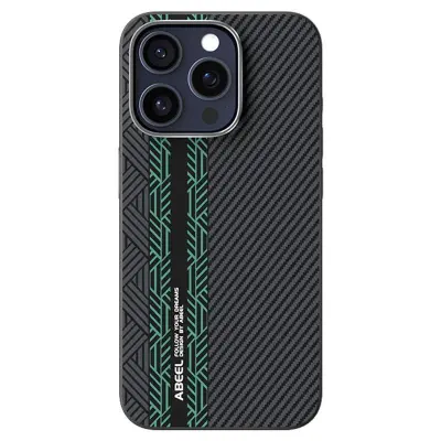 ABEEL iPhone 15 Pro Mobilskal PC TPU Aluminium PU Läder - Textur 2