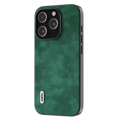 ABEEL iPhone 15 Pro Mobilskal Texturerad PU Läder Grön