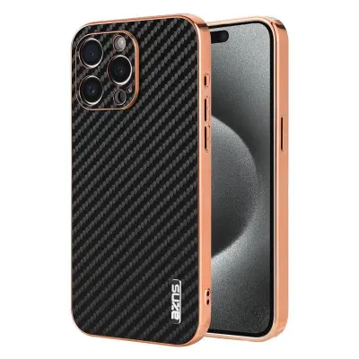 AZNS iPhone 15 Pro Fodral Electroplating PU+TPU - Svart