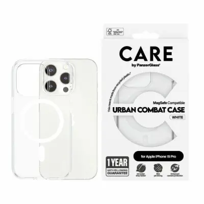CARE PanzerGlass iPhone 15 Pro Mobilskal MagSafe Urban Combat - Vit