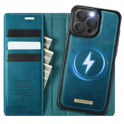 CASEME C49 iPhone 15 Pro Mobilskal MagSafe RFID Läder Grön