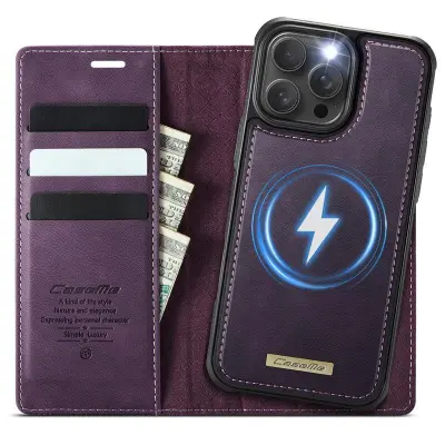 CASEME C49 iPhone 15 Pro Mobilskal MagSafe RFID Lila