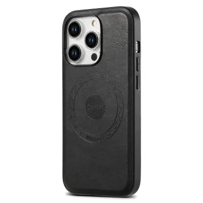 DENIOR iPhone 15 Pro Fodral KonstLäder - Svart