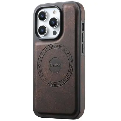 DENIOR iPhone 15 Pro Fodral Konstläder - Brun