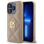 DKNY iPhone 15 Pro Mobilskal Quilted Stack Logo - Beige