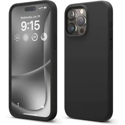 Elago Silicone Case (iPhone 15 Pro) - Svart