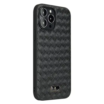 FIERRE SHANN för iPhone 15 Pro Fodral KonstLäder - Vit