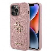 Guess iPhone 15 Pro Mobilskal Glitter Script Big - Rosa