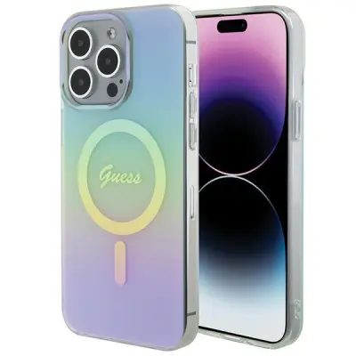 Guess iPhone 15 Pro Mobilskal MagSafe MagSafe IML Iridescent - Turkos