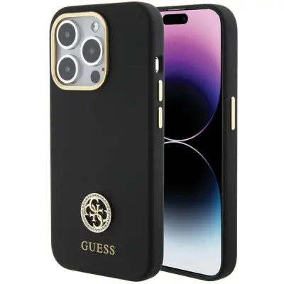 Guess iPhone 15 Pro Mobilskal MagSafe Silikon Strass