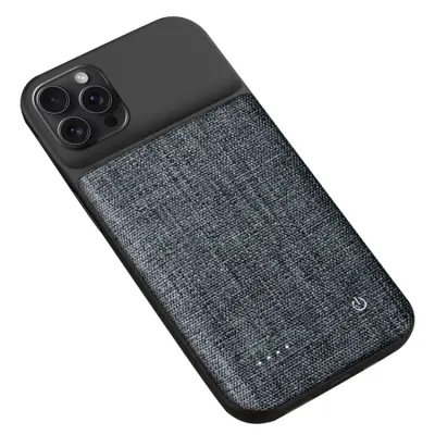 iPhone 15 Pro Batteriskal 6800mAh Oxford Cloth - Svart