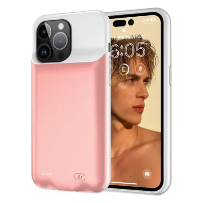 iPhone 15 Pro Batteriskal 7000mAh - Rosa
