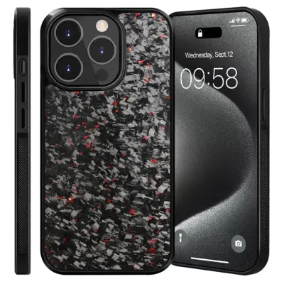 iPhone 15 Pro Mobilskal Aramid Fiber Forged - Röd