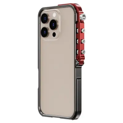 iPhone 15 Pro Mobilskal Bumper Aluminum Metal Frame - Svart