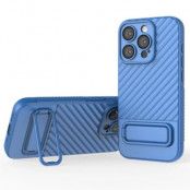 iPhone 15 Pro Mobilskal Kickstand Slim - Ljusblå
