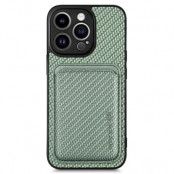 iPhone 15 Pro Mobilskal Korthållare Avtagbar - Grön