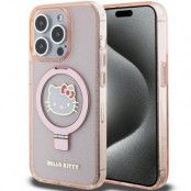 Hello Kitty iPhone 15 Pro Mobilskal Magsafe Ringhållare Glitter Electrop Logo