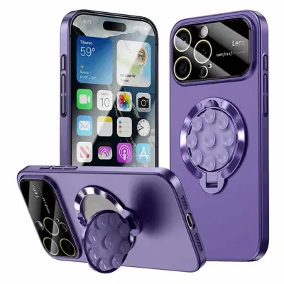 iPhone 15 Pro Mobilskal Magsafe Sugkopphållare Kickstand - Lila
