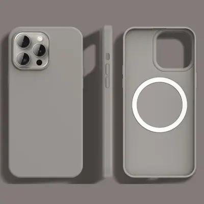 iPhone 15 Pro Mobilskal MagSafe Ultra Thin Silikon (Grå)