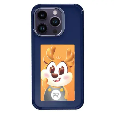 iPhone 15 Pro Mobilskal NFC DIY Customized HD Smart E-Ink - Blå