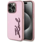 Karl Lagerfeld Mobilskal till iPhone 15 Pro MagSafe Wrinkled Metal Signature