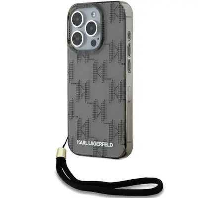 Karl Lagerfeld iPhone 15 Pro Skal MagSafe IML Mono KL Pattern&Cord