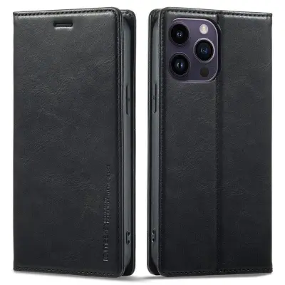 LC.IMEEKE iPhone 15 Pro Plånboksfodral i Konstläder - Svart