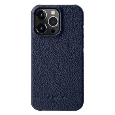MELKCO Mobilskal för iPhone 15 Pro i äkta läder och PC - Blå