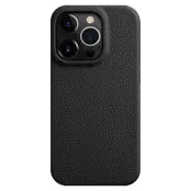 MELKCO iPhone 15 Pro Fodral Äkta Läder + PC Magnetiskt - Svart