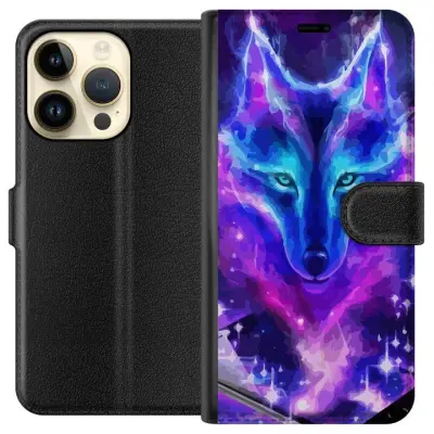 Plånboksfodral till Apple iPhone 15 Pro med Neon Varg